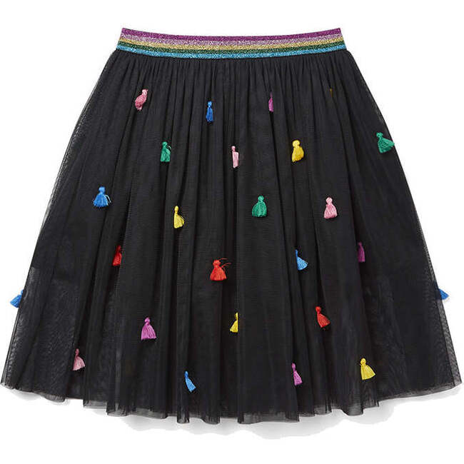 Tassel Tulle Skirt, Black - Skirts - 3