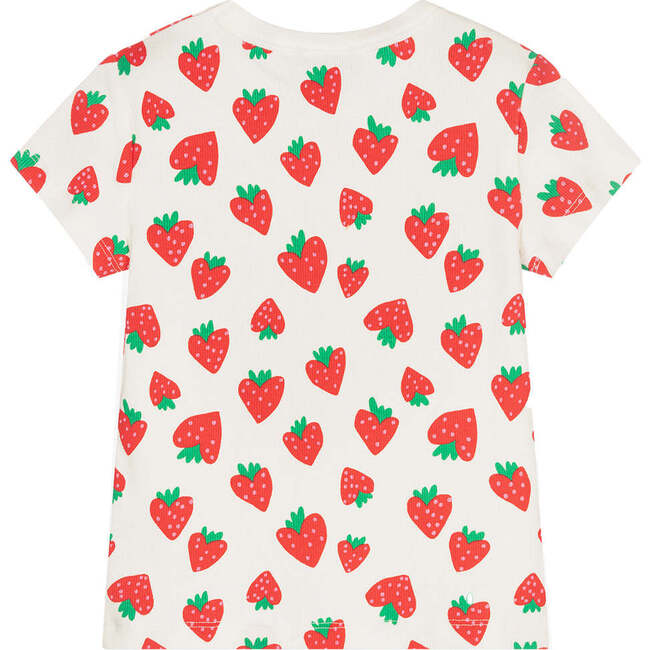 Strawberry Allover Print T-Shirt, White - Tees - 2