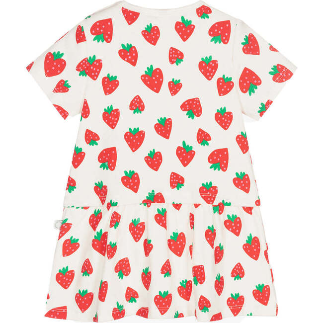 Strawberry Graphic Dress, White - Dresses - 3