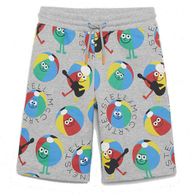 Beachball Print Shorts, Gray - Shorts - 1
