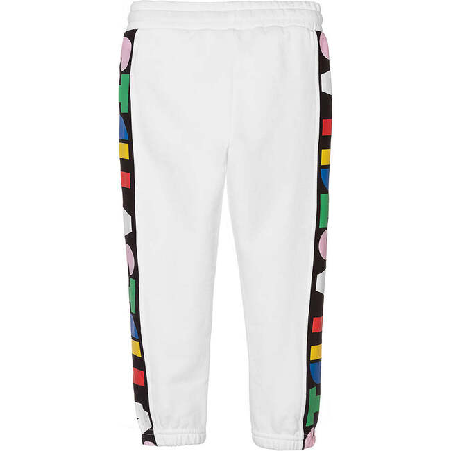 Logo Stripe Sweatpants, White - Sweatpants - 3