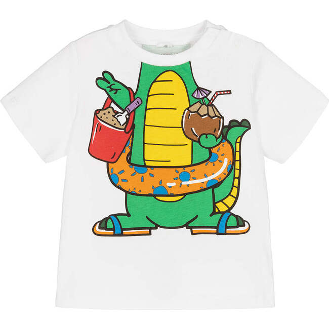 Beach Croc Graphic T-Shirt, White