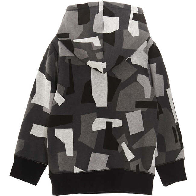 Geometric Camo Hoodie, Black - Sweatshirts - 2