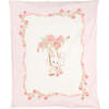 Floral Bunny Blanket, Pink - Blankets - 1 - thumbnail