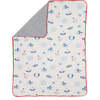 Ocean Print Blanket, White - Blankets - 1 - thumbnail