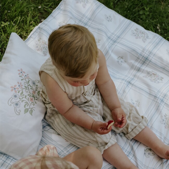 Fleur + Stripe Baby Duvet, Ivory - Quilts - 4