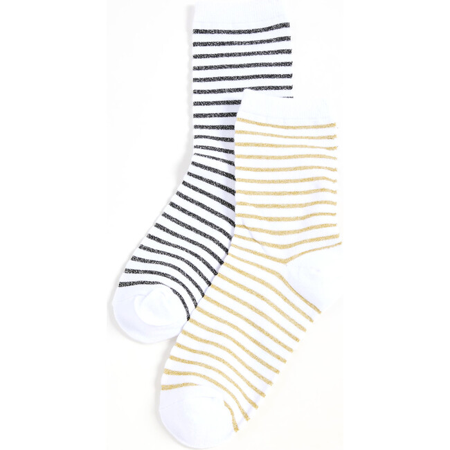 Women's Multi Stripe Two Pack Crew Socks - Socks - 1