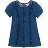Knit Denim Ruched Dress, Indigo - Dresses - 1 - thumbnail