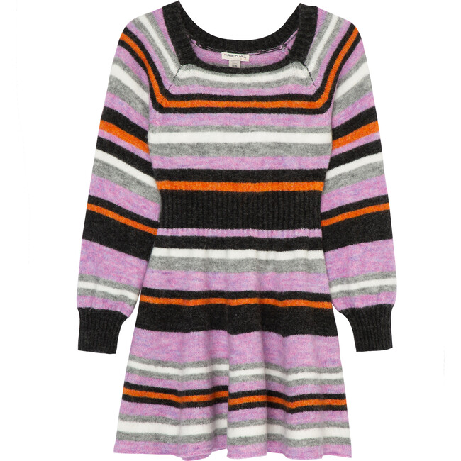Striped Sweater Dress, Purple