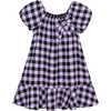 Puff Sleeve Gingham Dress, Lilac - Dresses - 1 - thumbnail