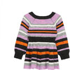 Baby Striped Sweater Dress, Purple - Dresses - 2
