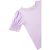 Puff Sleeve Top and Skirt Set, Lilac - Blouses - 3