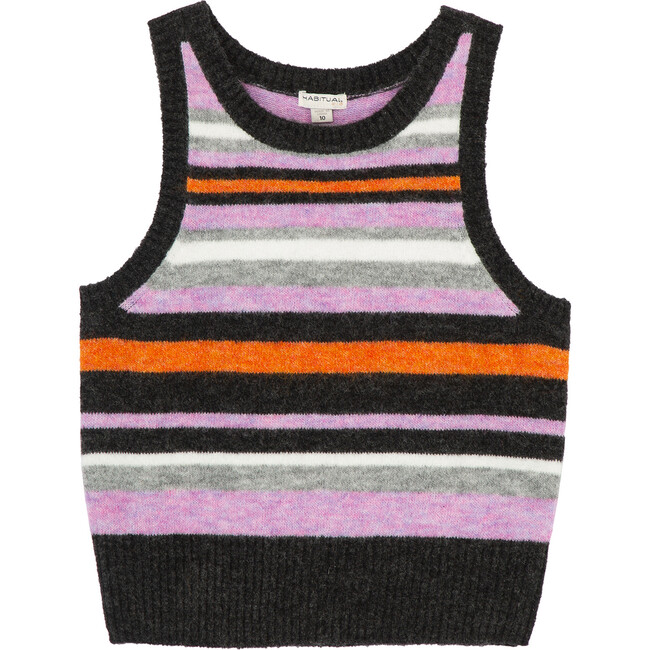 Striped Sweater Vest, Purple