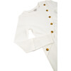 A-Line Button Dress, Off-White - Dresses - 4