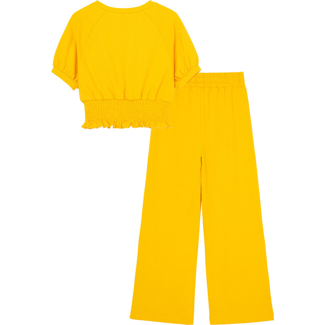 French Terry Smocked Set, Yellow - Mixed Apparel Set - 2