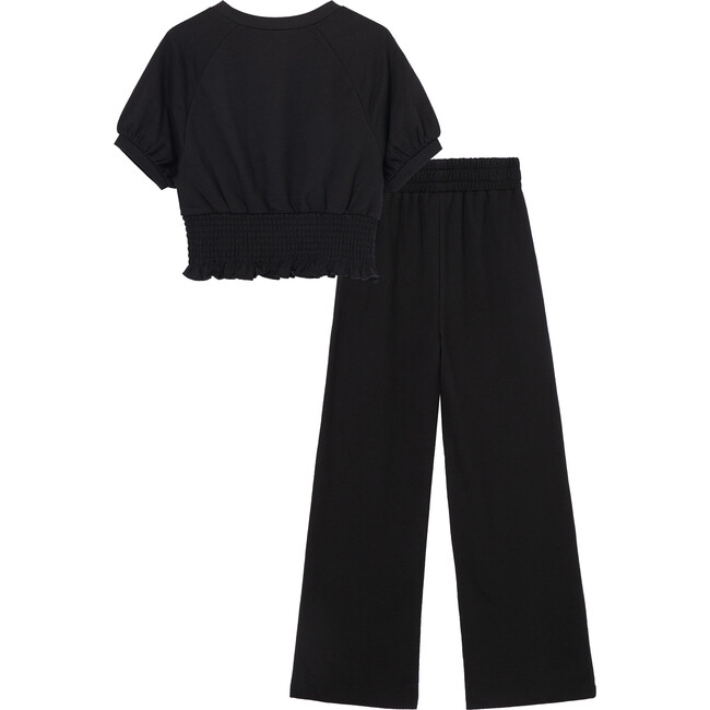 French Terry Smocked Set, Black - Mixed Apparel Set - 2