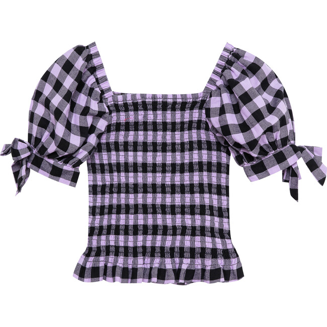 Smocked Puff Sleeve Top, Gingham