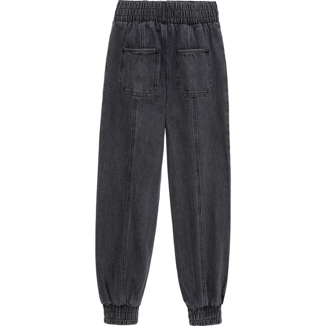 Smocked Denim Joggers, Black - Jeans - 3
