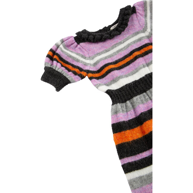 Baby Striped Sweater Coverall, Purple - Onesies - 3