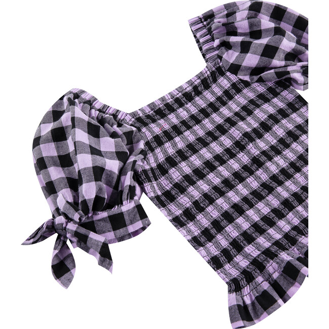 Smocked Puff Sleeve Top, Gingham - Blouses - 3