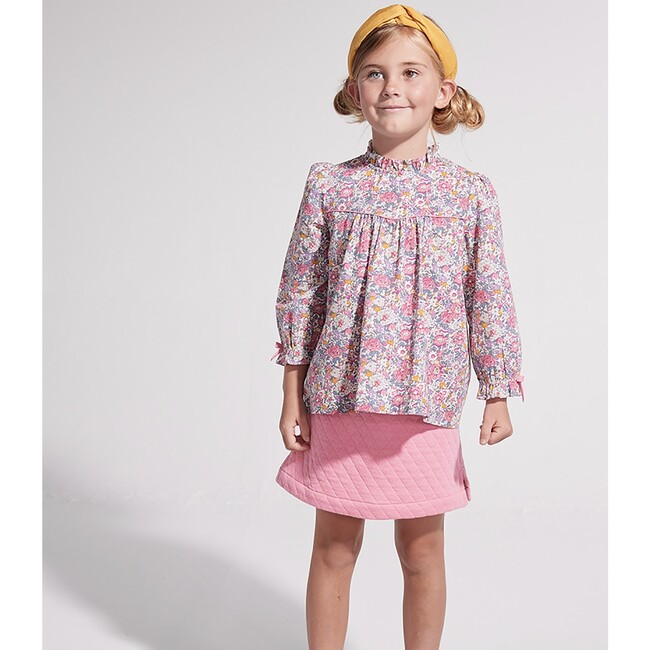 Quilted Mini Skirt, Rose - Skirts - 2
