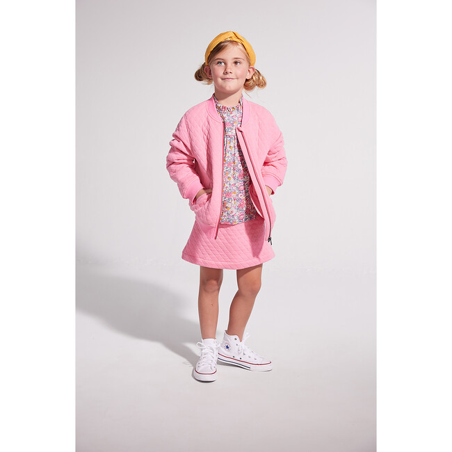 Quilted Mini Skirt, Rose - Skirts - 3
