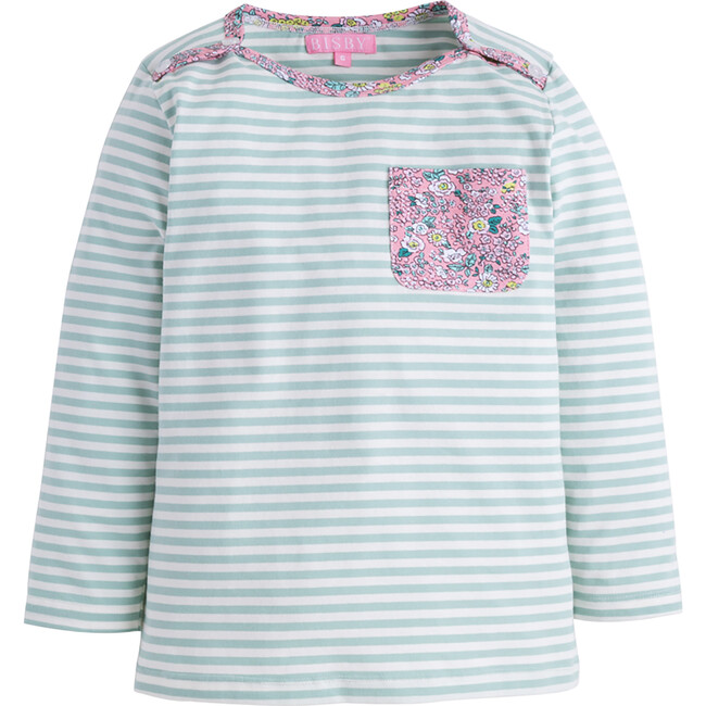 Breton Top, Pink Longwood Floral - Shirts - 1