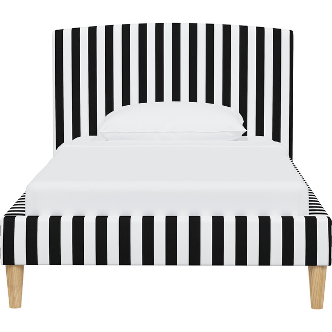 Twin Platform Bed in Canopy Stripe Black White