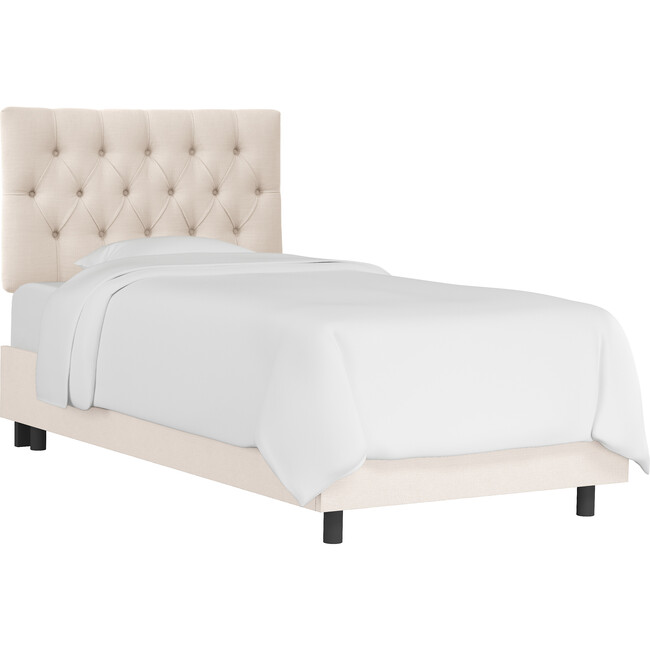 Tufted Bed, Linen Talc