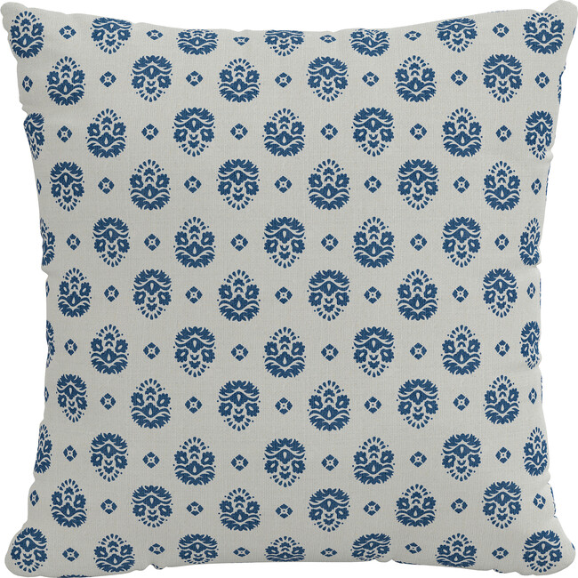 Decorative Pillow, Small Block Floral Indigo