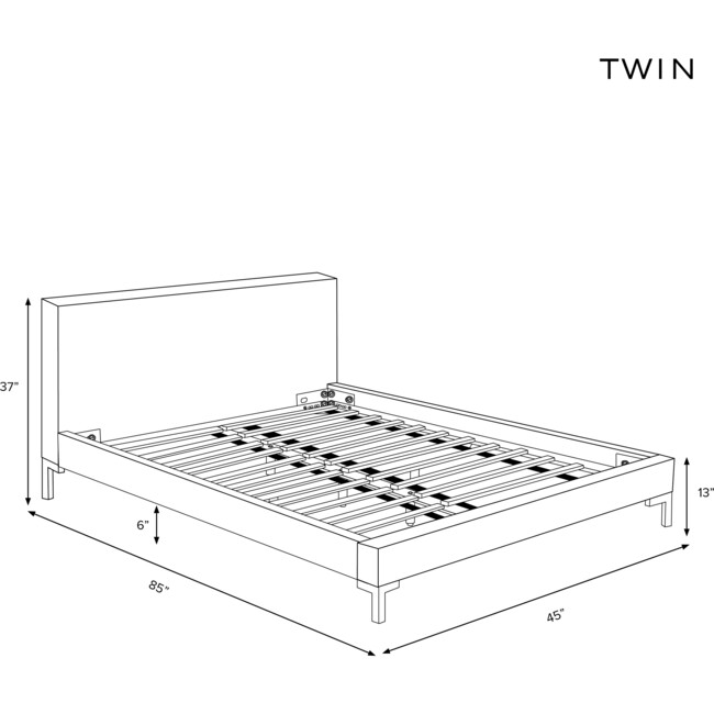 Platform Bed, Buffalo Square Blue - Beds - 5