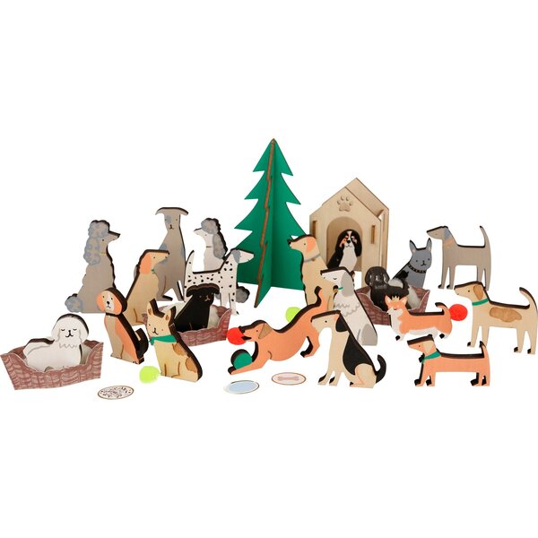 Wooden Dog Advent Suitcase Meri Meri Advent Calendars