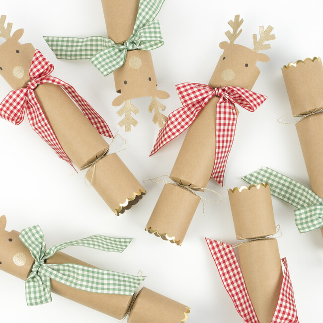 Reindeer Crackers With Gingham Bows - Party - 5