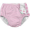Snap Reusable Absorbent Swimsuit Diaper, Light Pink Pinstripe - Suits & Separates - 1 - thumbnail