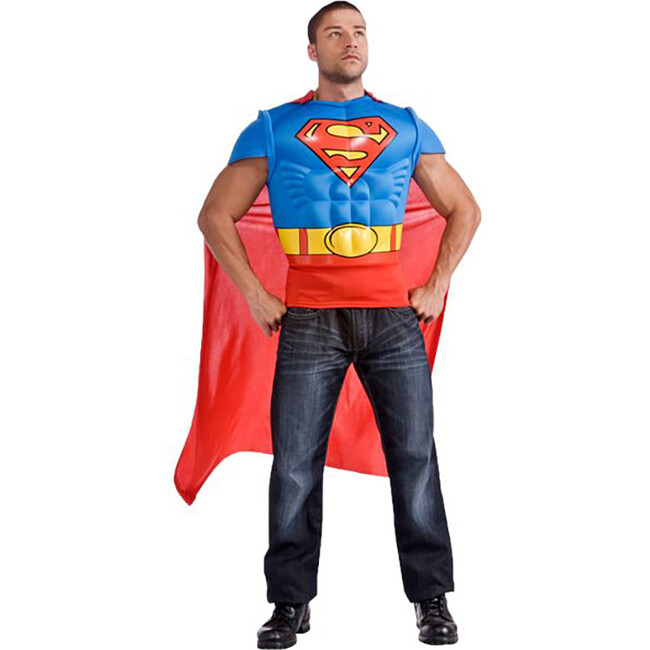 DC Comics Superman Muscle Chest Top Adult Costume, Multi