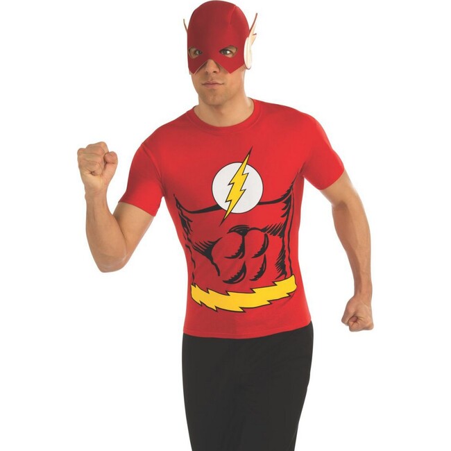 The Flash Comic Adult T-Shirt Costume Top, Multi