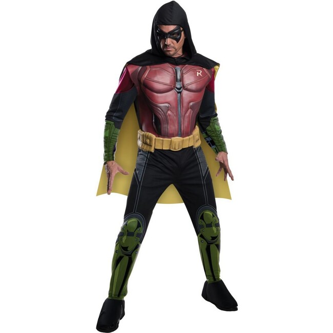 Arkham City Robin Muscle Chest Deluxe Adult Costume, Multi