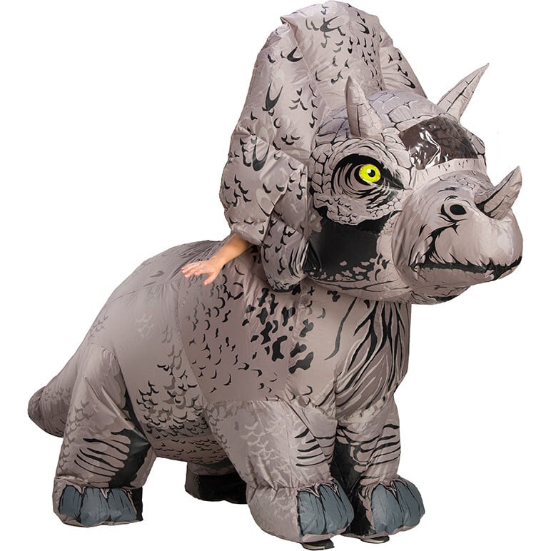 Inflatable Triceratops Adult Costume, Grey - Rubies Kids
