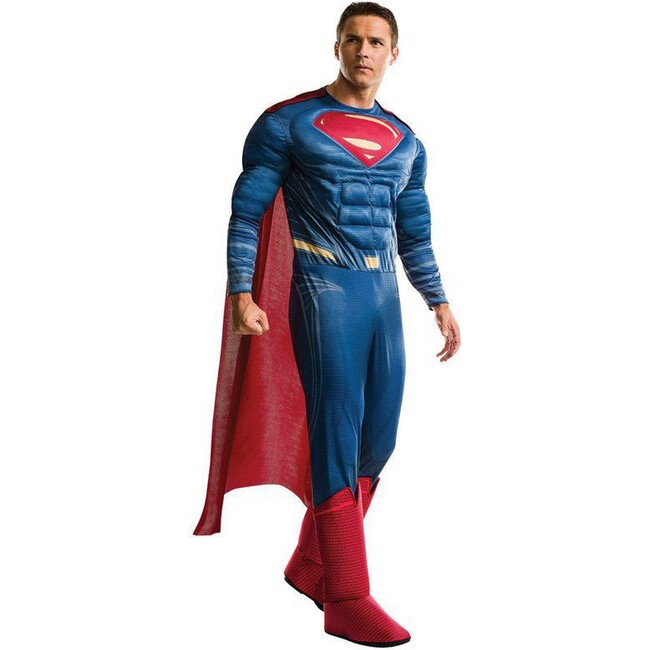 Justice League Superman Deluxe Muscle Chest Adult Costume, Multi