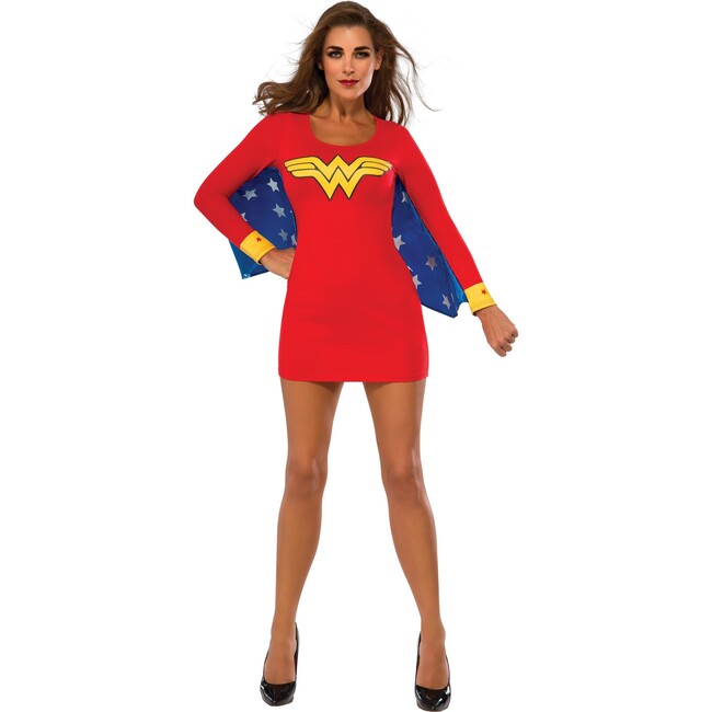 Wonder Woman Winged Cape Dress Adult Costume, Multi