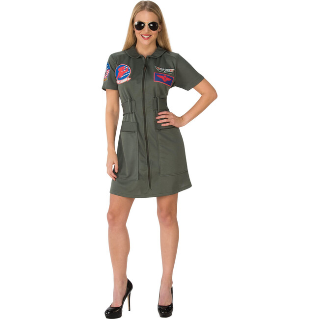 Top Gun Flight Dress Costume, Green - Costumes - 1