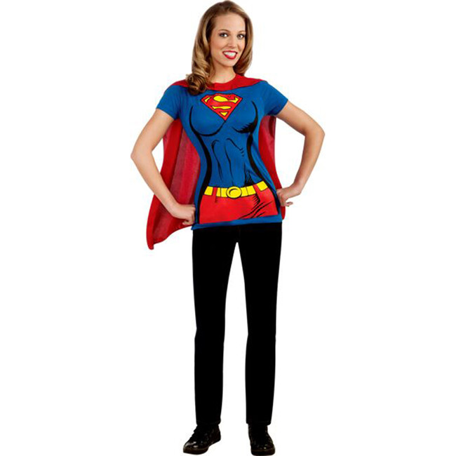 Supergirl Comic Adult T-Shirt Costume Top, Multi