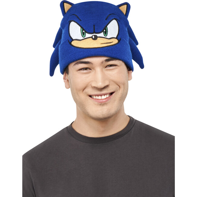 Sonic Adult Knit Hat, Blue - Costume Accessories - 1