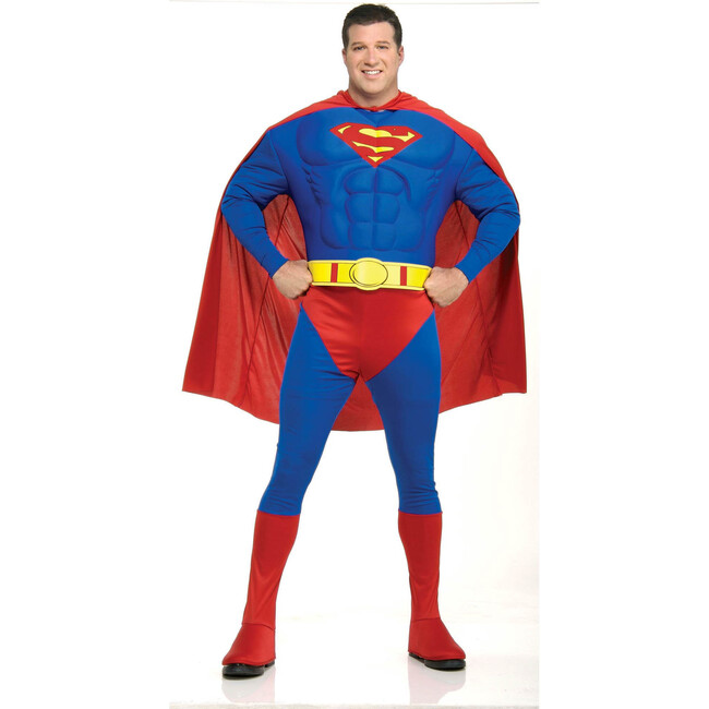 Superman Muscle Chest Deluxe Adult Plus Costume, Multi