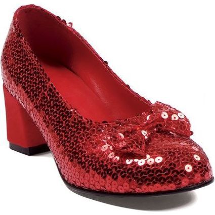 Judy Red Sequin Adult High Heel Pumps, Red - Costume Accessories - 1
