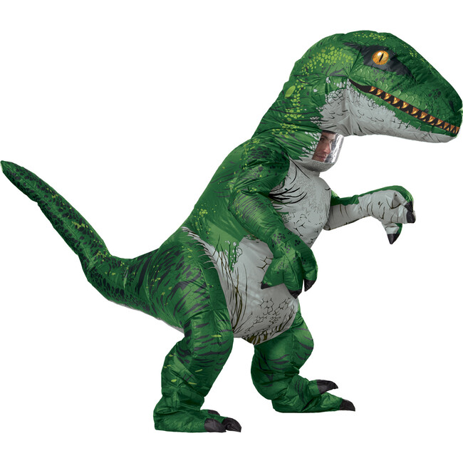 Adult Inflatable Velociraptor Costume, Green