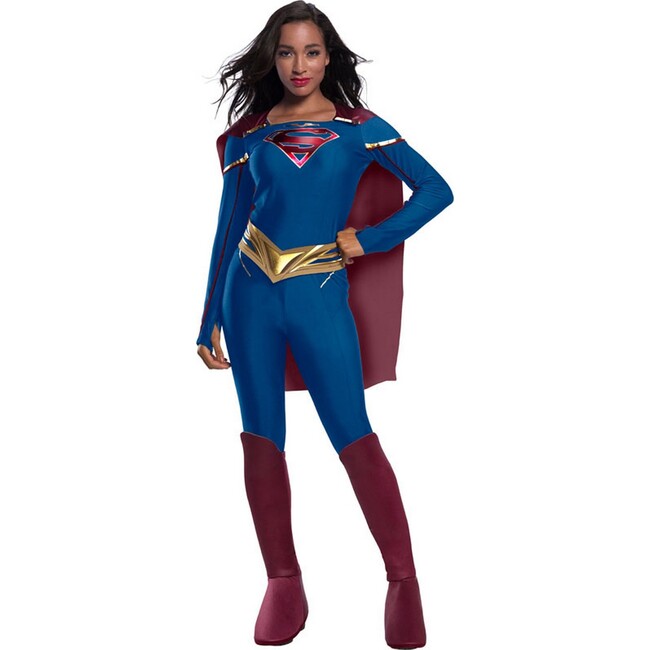 Supergirl Jumpsuit Adult Costume, Blue