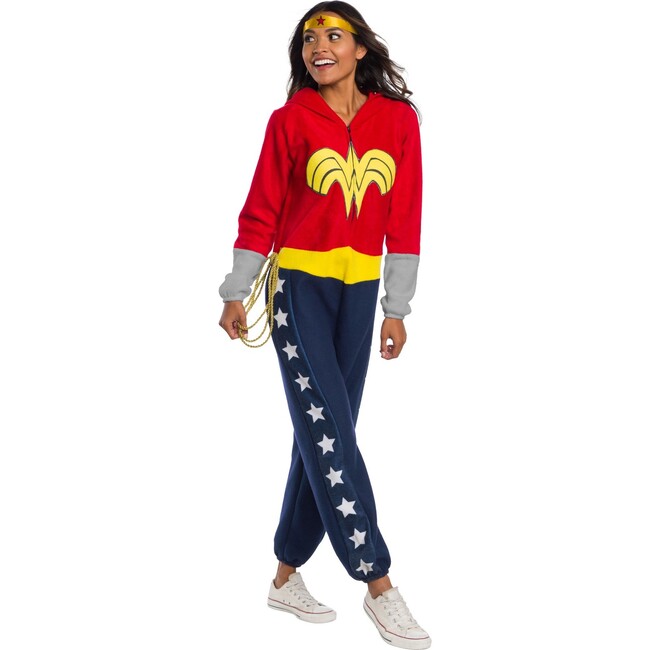 Dc Super Heroes Wonder Woman Adult Cozy Jumpsuit, Multi