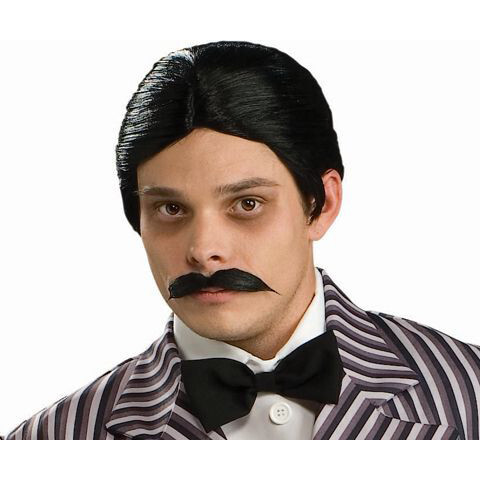 The Addams Family Gomez Wig And Moustache Kit, Black - Costume Accessories - 1