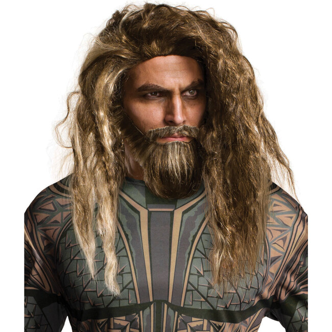 Justice League Aqua Man Adult Beard And Wig Set, Brown